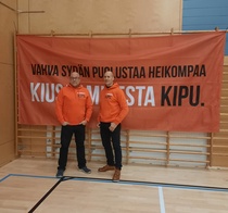 Amin Asikainen ja Mikko Kartano Kiusaamisesta Kipu 6.-9.lk oppilaille kevätlukukaudella 2024.